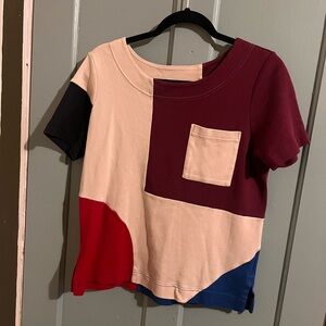 Marc Jacobs Color Block Short Sleeve Tee - Red, Cream, Blue